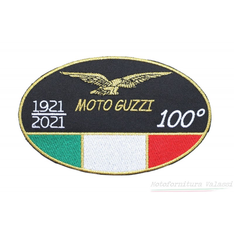 MOTO GUZZI 95 ANNIVERSARIO TOPPA PATCH RICAMATA TERMOADESIVA CM 10,5X6 