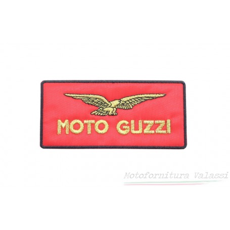 Toppa rettangolare rossa termoadesiva "Moto Guzzi" cm. 11,5x5,5