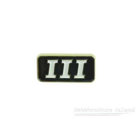 Marchio in alluminio per fianchetto laterale  "III"