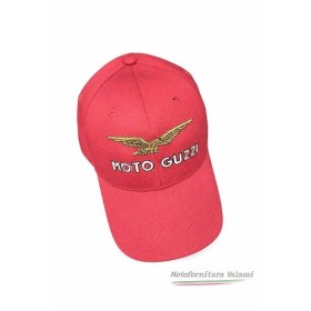 Cappellino rosso ricamato "MOTO GUZZI"