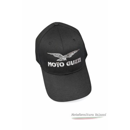 Cappellino nero ricamato "MOTO GUZZI"