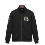 Felpa Moto Guzzi 105° Anniversario Full Zip Nera Ricamata
